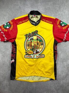 Pace Vintage Mens Cycling Jersey Las Vegas Graphic Full Zip XL USA